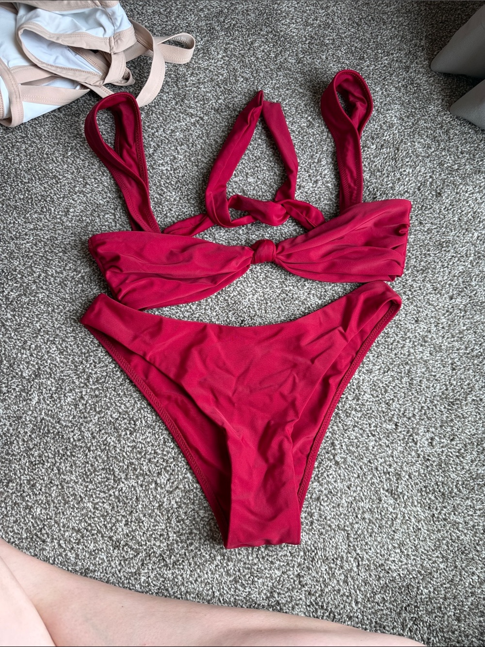 Red Knot Front Bikini TOP